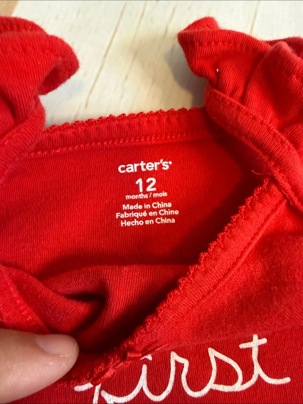 Carters firecracker Red Baby Onesie 